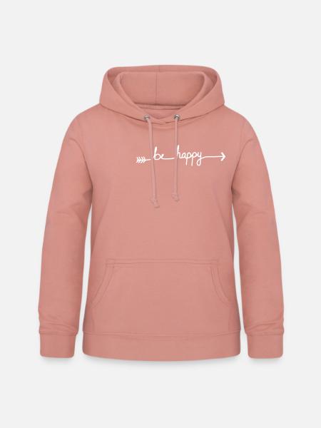 Be Happy - Frauen Hoodie - Altrosa