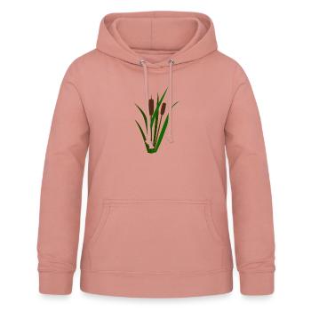Cattails Rohrkolben Schilf Ufer Pflanze See Teich - Frauen Hoodie - Altrosa - Vorne - AI Model Female 172 light (172cm)