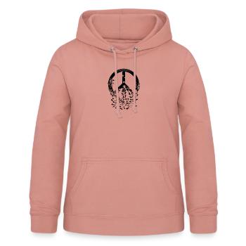Black Peace Sign Bullet Holes Disintegrates - Women's Hoodie - dusky rose - Front - AI Model Female 172 light (172cm)