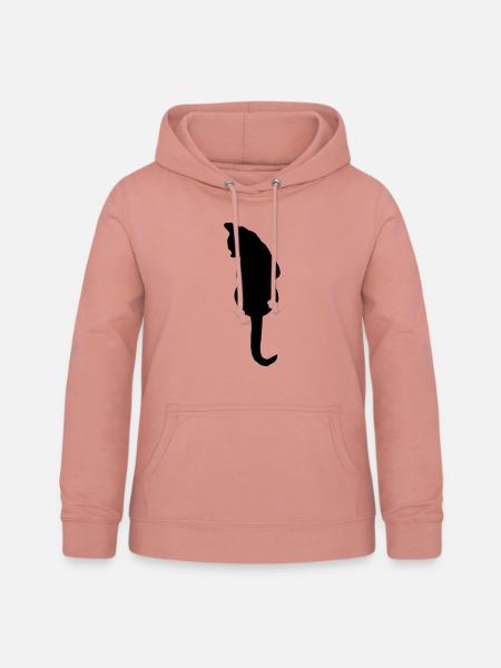 Schwarze Katze - Frauen Hoodie - Altrosa
