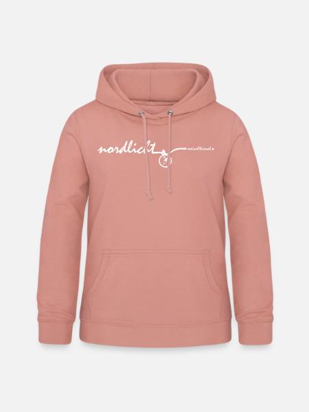 nordlicht. - quer, weiß - Frauen Hoodie - Altrosa