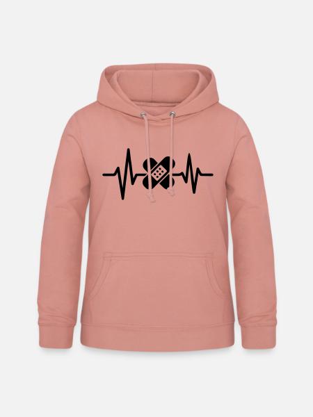 Pflege Herzschlag - Frauen Hoodie - Altrosa