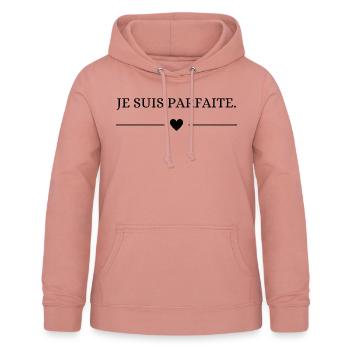 Je Suis Parfaite. - Sweat à capuche Femme - rose poudré - Devant - AI Model Female 172 light (172cm)