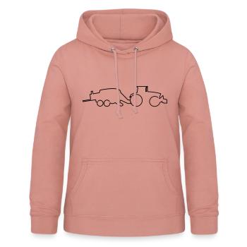 Traktor Ballenpresse Stroh Silo Quaderballen - Frauen Hoodie - Altrosa - Vorne - AI Model Female 172 light (172cm)