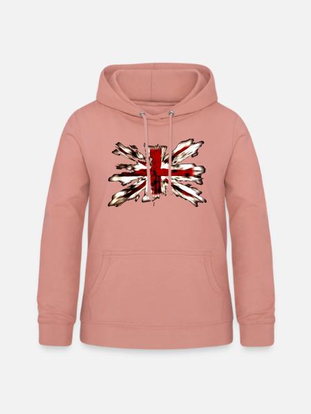 Großbritannien - Frauen Hoodie - Altrosa