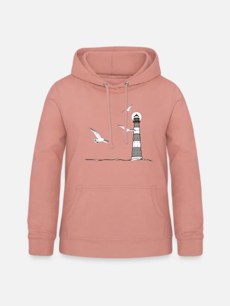 Leuchtturm, Möwen - Frauen Hoodie - Altrosa