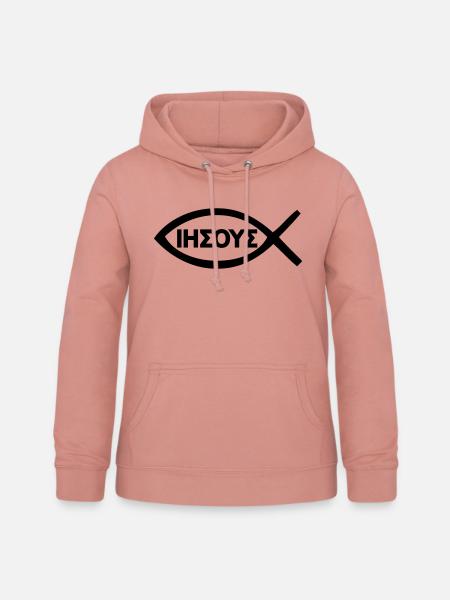 Christen Jesus Fisch Symbol - Frauen Hoodie - Altrosa