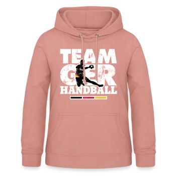 HANDBALL EM TEAM GERMANY - Frauen Hoodie - Altrosa - Vorne - AI Model Female 172 light (172cm)
