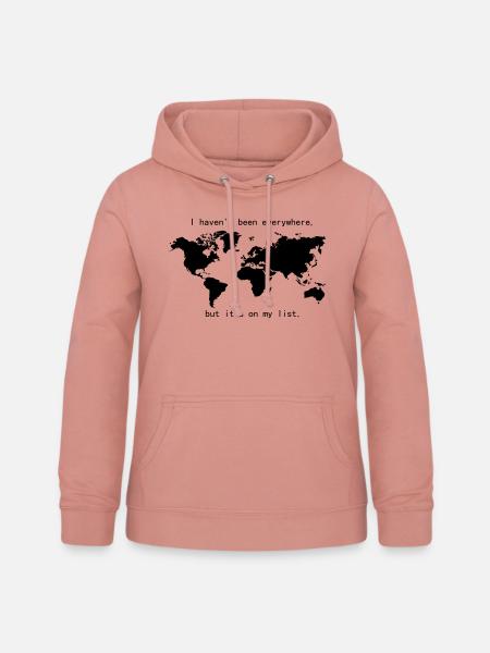 Weltkarte Reiselust - Frauen Hoodie - Altrosa