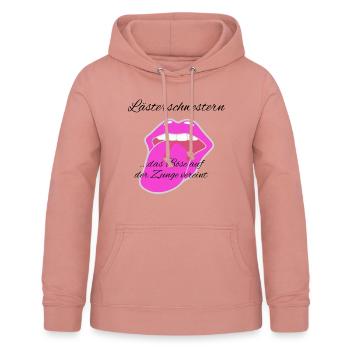 Lästerschwestern - das Böse auf der Zunge vereint - Frauen Hoodie - Altrosa - Vorne - AI Model Female 172 light (172cm)