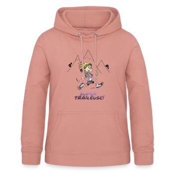 le trail running est une super ultra trail coureus - Sweat à capuche Femme - rose poudré - Devant - AI Model Female 172 light (172cm)