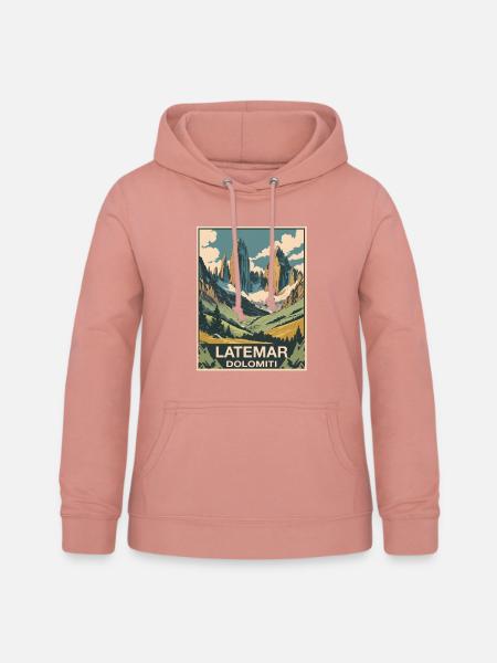 Latemar Dolomiten - Frauen Hoodie - Altrosa