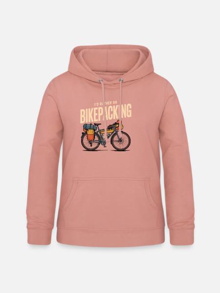I´d rather go Bikepacking - Frauen Hoodie - Altrosa