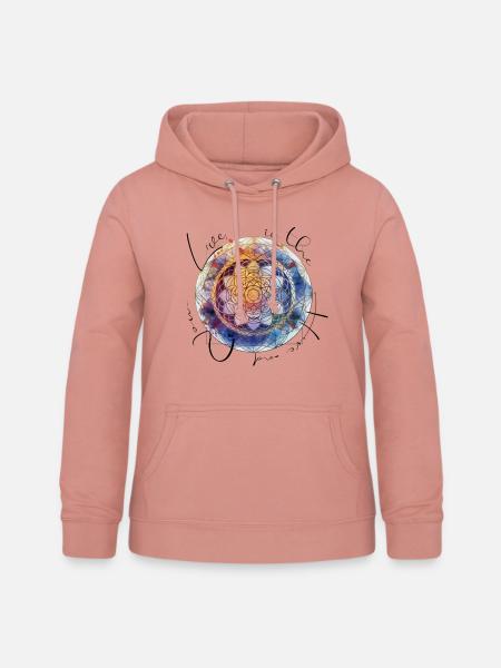 Heilige Geometrie, Blumendes lebens, positive - Frauen Hoodie - Altrosa