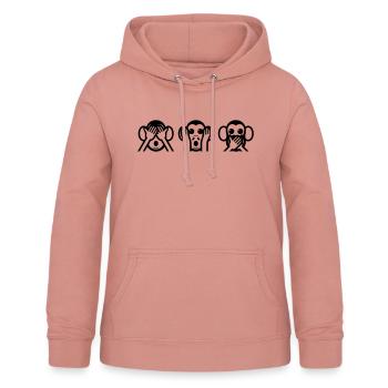 3 Wise singe - Sweat à capuche Femme - rose poudré - Devant - AI Model Female 172 light (172cm)