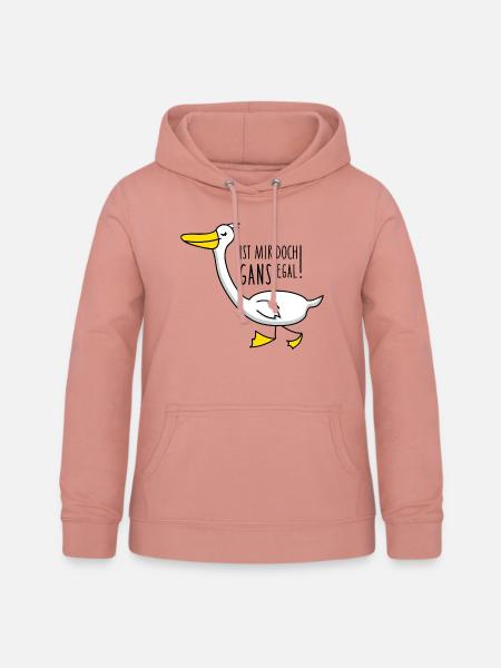 Lustige Gans mit Spruch - Frauen Hoodie - Altrosa
