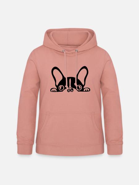 FRANZÖSISCHER BULLDOGGE ohne zu schreiben - Frauen Hoodie - Altrosa