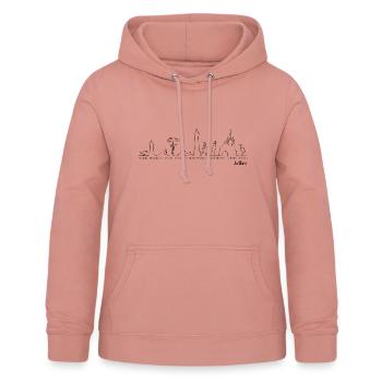 Au fil de l'eau de Loctudy à La Torche - Sweat à capuche Femme - rose poudré - Devant - AI Model Female 172 light (172cm)