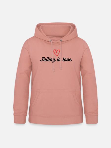 Verlieben - Frauen Hoodie - Altrosa