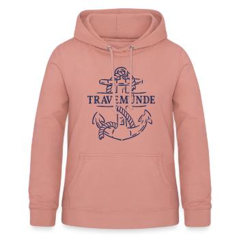 Travemünde Ostsee - Moin Leuchtturm Anker - Frauen Hoodie - Altrosa - Vorne - AI Model Female 172 light (172cm)