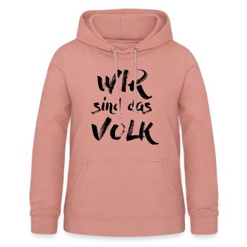 Wir sind das Volk - schwarz - Frauen Hoodie - Altrosa - Vorne - AI Model Female 172 light (172cm)