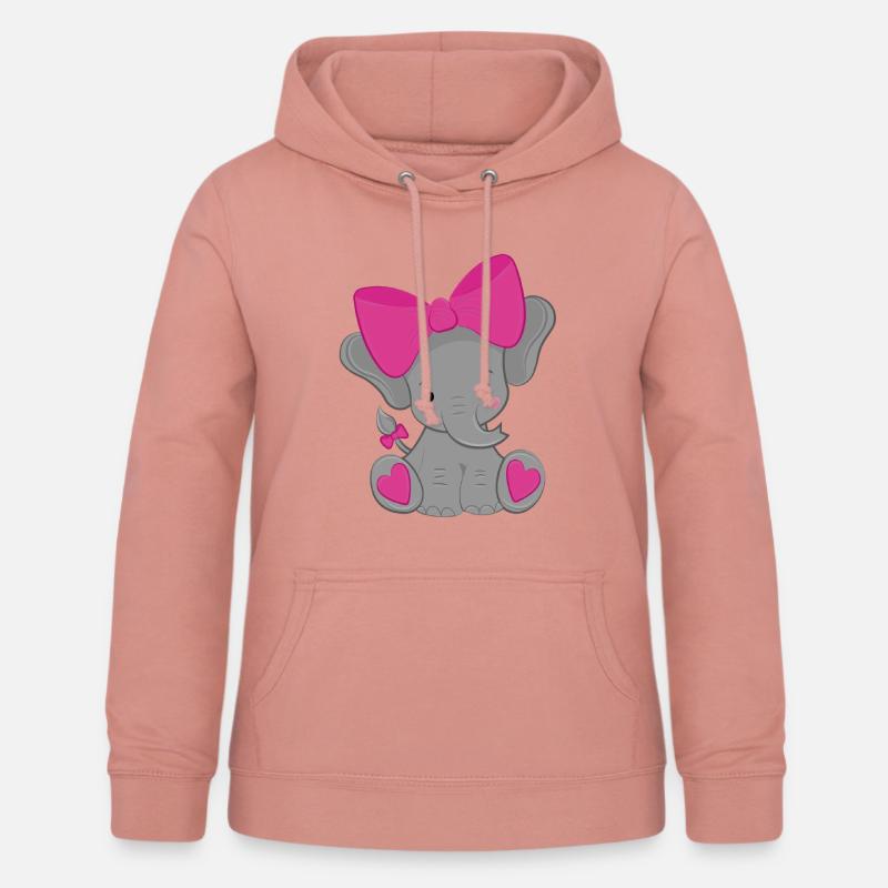 éléphant - Sweat à capuche Femme - rose poudré