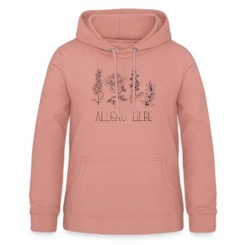 Allgäu Liebe Floral - Frauen Hoodie - Altrosa - Vorne - AI Model Female 172 light (172cm)