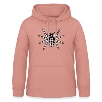 araigne grenade arme - Sweat à capuche Femme - rose poudré - Devant - AI Model Female 172 light (172cm)