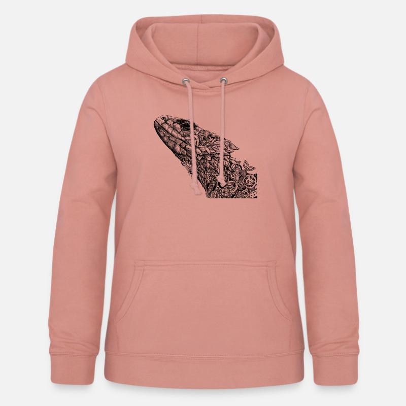 Lizard Clockwork - Sweat à capuche Femme - rose poudré