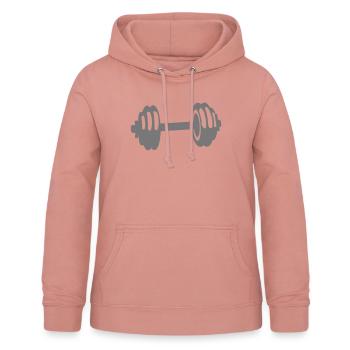 poids haltere cross musculation - Sweat à capuche Femme - rose poudré - Devant - AI Model Female 172 light (172cm)
