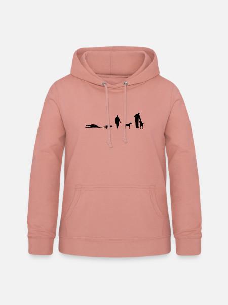 Gassi gehen Hund Evolution - Frauen Hoodie - Altrosa