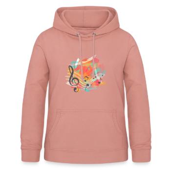Colourful Music Notes - Women's Hoodie - dusky rose - Front - AI Model Female 172 light (172cm)