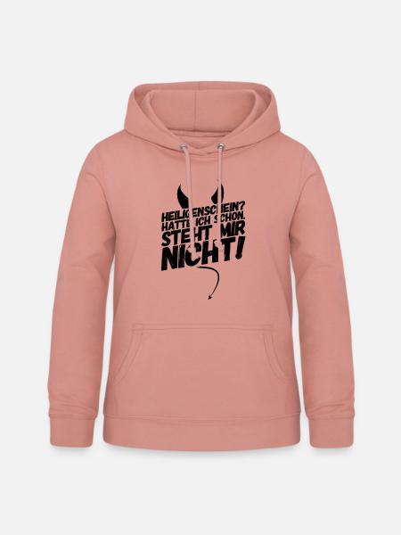 Heiligenschein Teufel Sprüche - Frauen Hoodie - Altrosa
