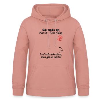 Gästebuch 16. Geburtstag Teenie Teenager - Frauen Hoodie - Altrosa - Vorne - AI Model Female 172 light (172cm)