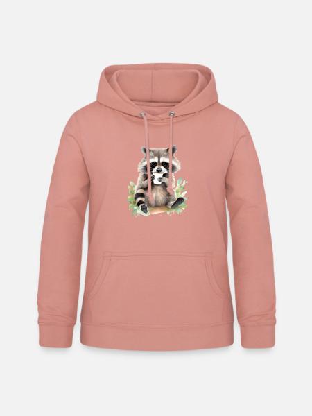 Waschbecken mit Kaffee -Aquarellstil - Frauen Hoodie - Altrosa