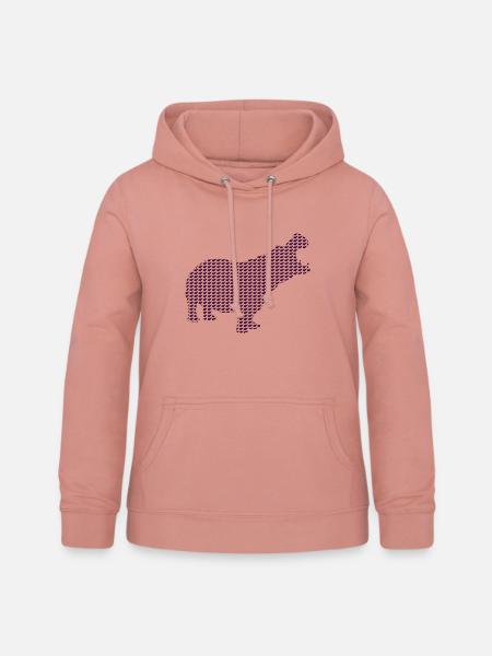 Nilpferd - Frauen Hoodie - Altrosa
