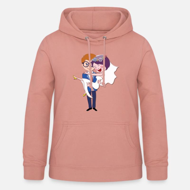 Matrimonio in coppia - Felpa con cappuccio da donna - rosa antico