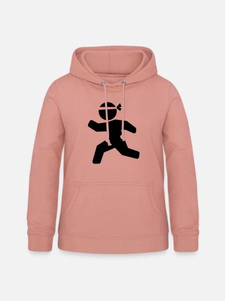 Karate Stickman - Frauen Hoodie - Altrosa