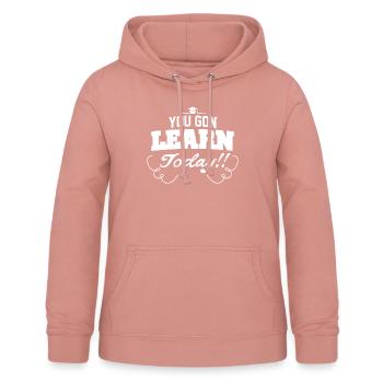 T-shirts enseignants - enseignant - leçons - apprentissage - Sweat à capuche Femme - rose poudré - Devant - AI Model Female 172 light (172cm)