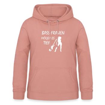 BASS FRAUEN MÖGEN ES TIEF - Frauen Hoodie - Altrosa - Vorne - AI Model Female 172 light (172cm)