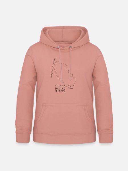 Sankt Peter-Ording Umriss schwarz - Frauen Hoodie - Altrosa