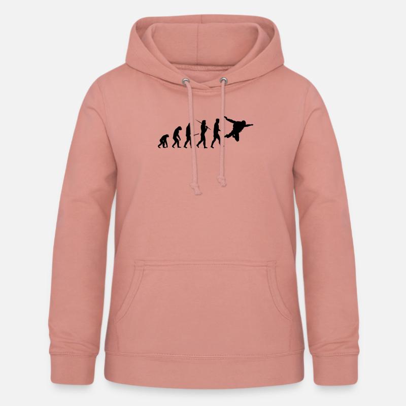 Human Evolution Parachuting Parachute Gift - Women's Hoodie - dusky rose