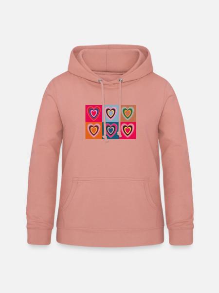 Pop Heart - Frauen Hoodie - Altrosa