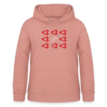 Football Love blanc - Sweat à capuche Femme - rose poudré - Devant - AI Model Female 172 light (172cm)