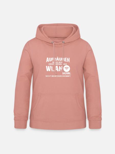 Aufräumen Wlan - Frauen Hoodie - Altrosa