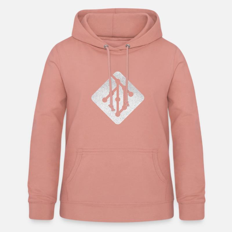 Programmer Gift: Logo in Git Style - Women's Hoodie - dusky rose