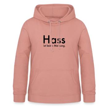 Hass ist keine Meinung - Frauen Hoodie - Altrosa - Vorne - AI Model Female 172 light (172cm)