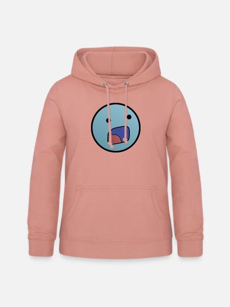 "D:" - Doppelpunkt D (Twitch Emote) - Frauen Hoodie - Altrosa