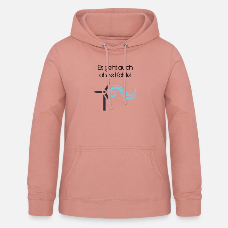 l'énergie éolienne - Sweat à capuche Femme - rose poudré
