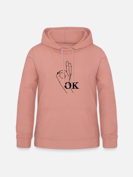 Handzeichen OK mit schrift - Frauen Hoodie - Altrosa